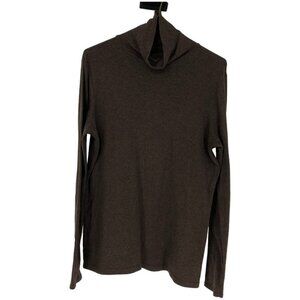 Denver Hayes Brown Cotton Longsleeve Marled Turtleneck Size M